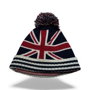 Final Price! Union Jack Pom-Pom Beanie